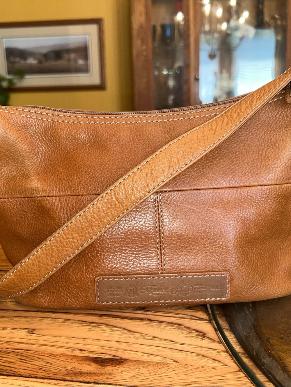 Fossil Brown Leather Shoulder Bag Hobo Distressed Vintage Model 75082